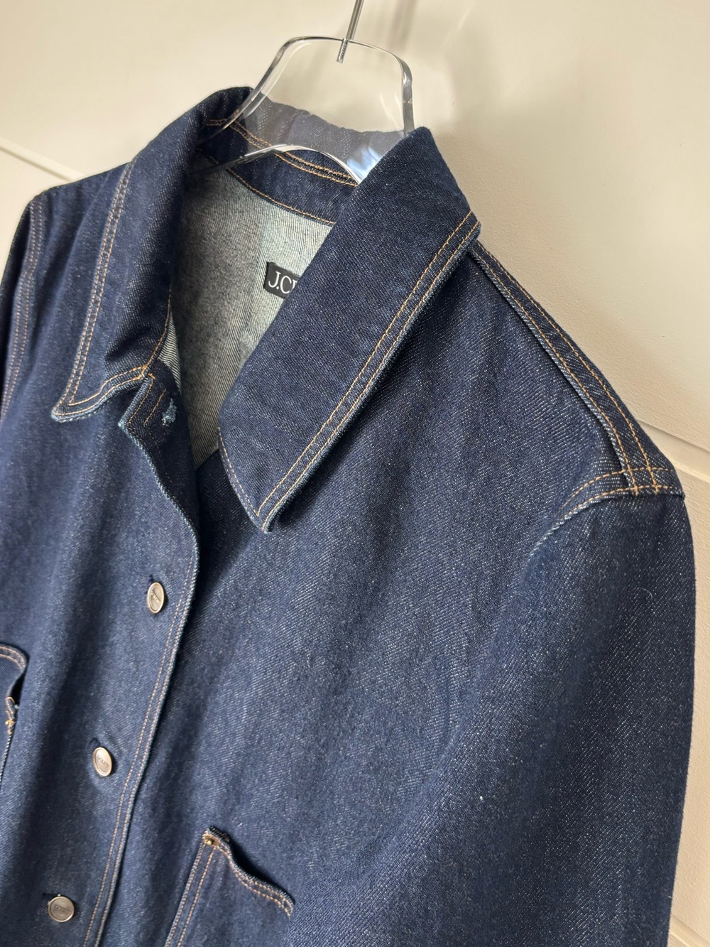 J. Crew Denim Barn Jacket Cropped in Denim Rinse Women's Size Large - Picture 4 of 14